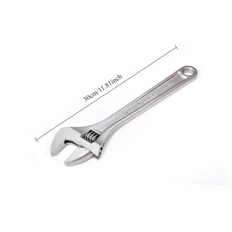Duży Otwór Długi Uchwyt Uniwersalny Klucz Nastawny Klucz ze Stali Węglowej Zacisk Narzędzia Ręczne Warsztatu Mechanicznego Naprawy Samochodów