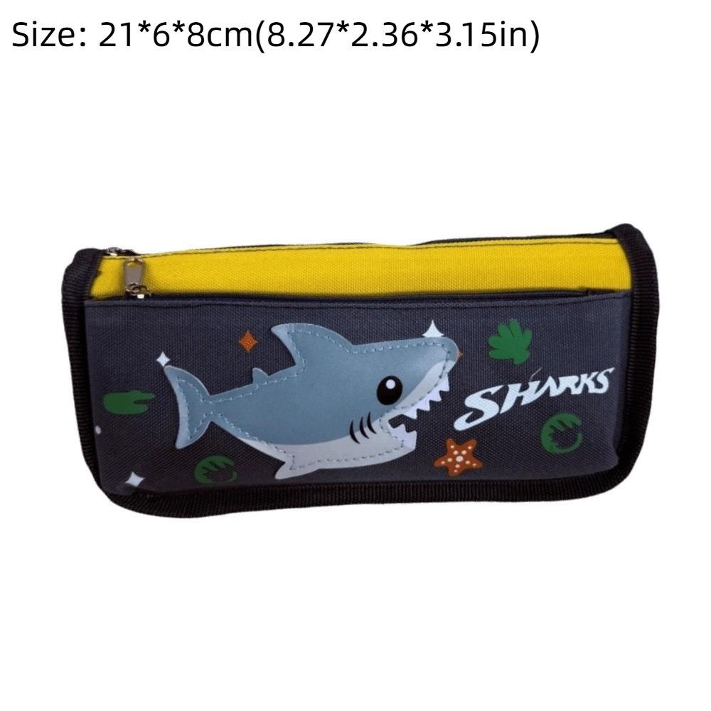 Cartoon Shark Pencil Case Large Capacity Stationery Organizer New Stationery Bag Students