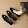 W356-11 Pointed Retro Shallow Mouth 2025 Autumn and Winter Temperament Versatile Women's Suede Small Golden Beans Are Not Tired of Single Shoes Women