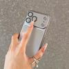 Luxury Matte Transparent Case For iPhone 17 Air 16 Pro Max Plus Plating Frame Lens Film Protection Anti-fall PC Hard Clear Cover