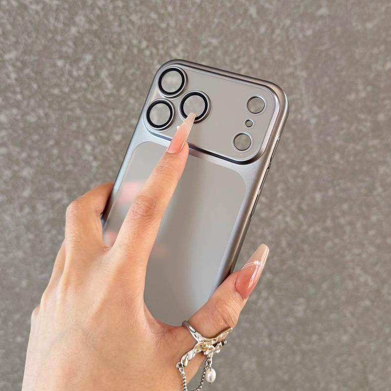 Luxury Matte Transparent Case For iPhone 17 Air 16 Pro Max Plus Plating Frame Lens Film Protection Anti-fall PC Hard Clear Cover