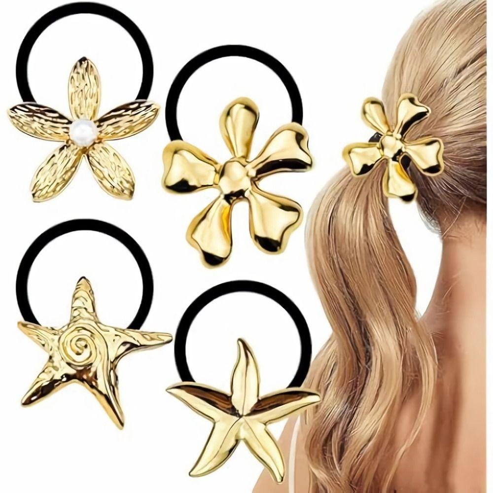 Silver Metal Metal Hair Cuff Golden Color Hair Rope Accessories Scrunchies Girls