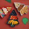Plastic Christmas Tree Platter - Divided Serving Tray for Snacks, Candy, Fruits, Nuts & Desserts - Perfect for Holiday Parties & Tea Time