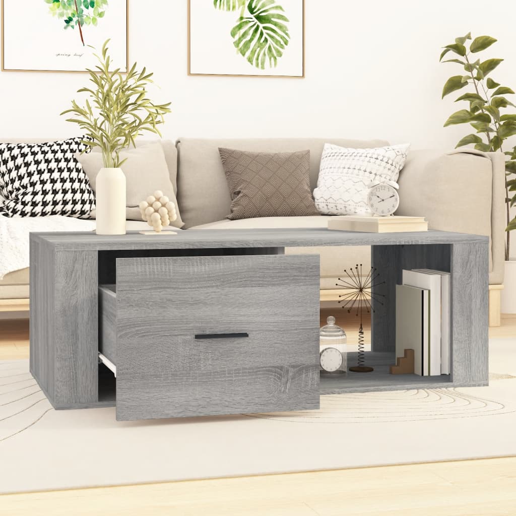  Coffee Table, Grey Sonoma Oak, 100x50.5x45 Cm