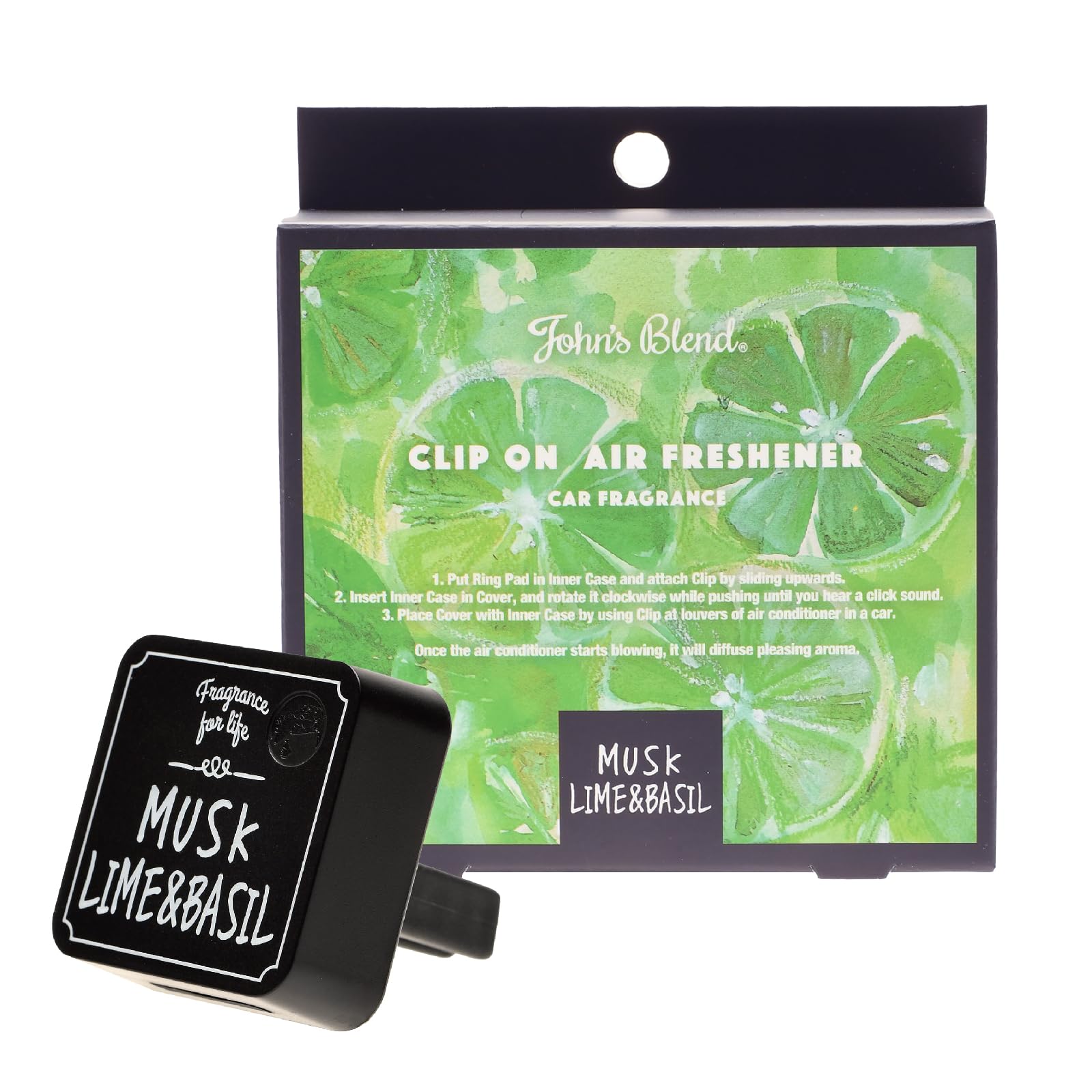 

Johns Blend Car Musk Lime Basil Clip Air Conditioner Clip On OA-JOB-9-1 зелёный