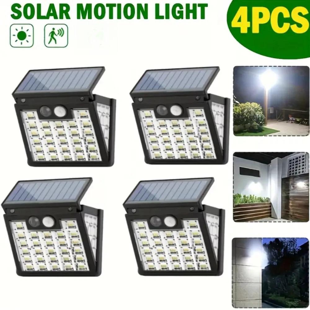 LED Solar Wall Lamp with Motion Sensor 3 Modes Foldable Waterproof Solar Lights for Outdoor Garden Security Lighting 2/4/8PCS