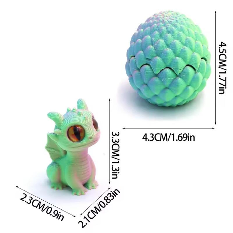 Mini 3D Printed Dragon Egg with Baby Dragon Inside - Colorful Home Decor & Desktop Ornament, Ideal Kids Gift & Party Supply