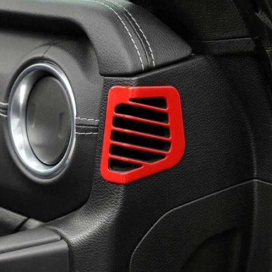 For   Jeep Gladiator JT ABS Red Dashboard Side AC Air Vent Cover Trim 2P