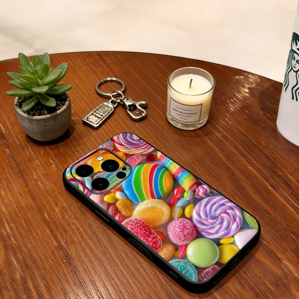 

Many Forms of Sugar Phone Case For iPhone 17,16,15,14,13,12,11 Plus,Pro Max,XS,Soft Silicone Black Cover iPhone12