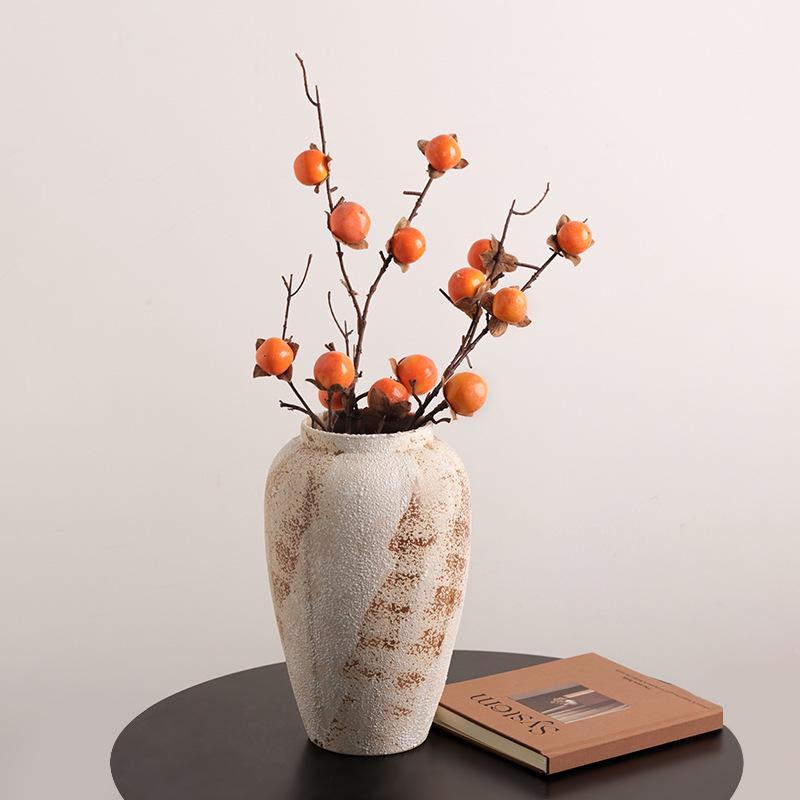 Retro Chinese Wabi-Sabi Ceramic Vase: High-End Decorative Pottery for Elegant Flower Arrangements In Living Rooms