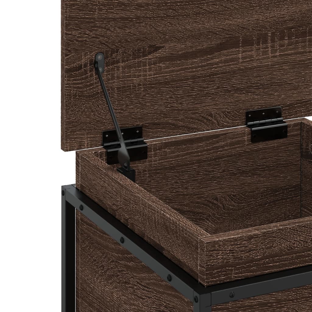 Storage Box with Lid Oak Look 40x40x51.5 Cm