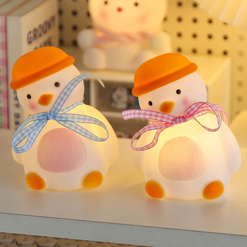Inclined Duck Night Light Cute Girl Bedroom Decoration Atmosphere Lamp Ins Wind Rabbit Lamp Room Desktop Duck Decoration Lampn