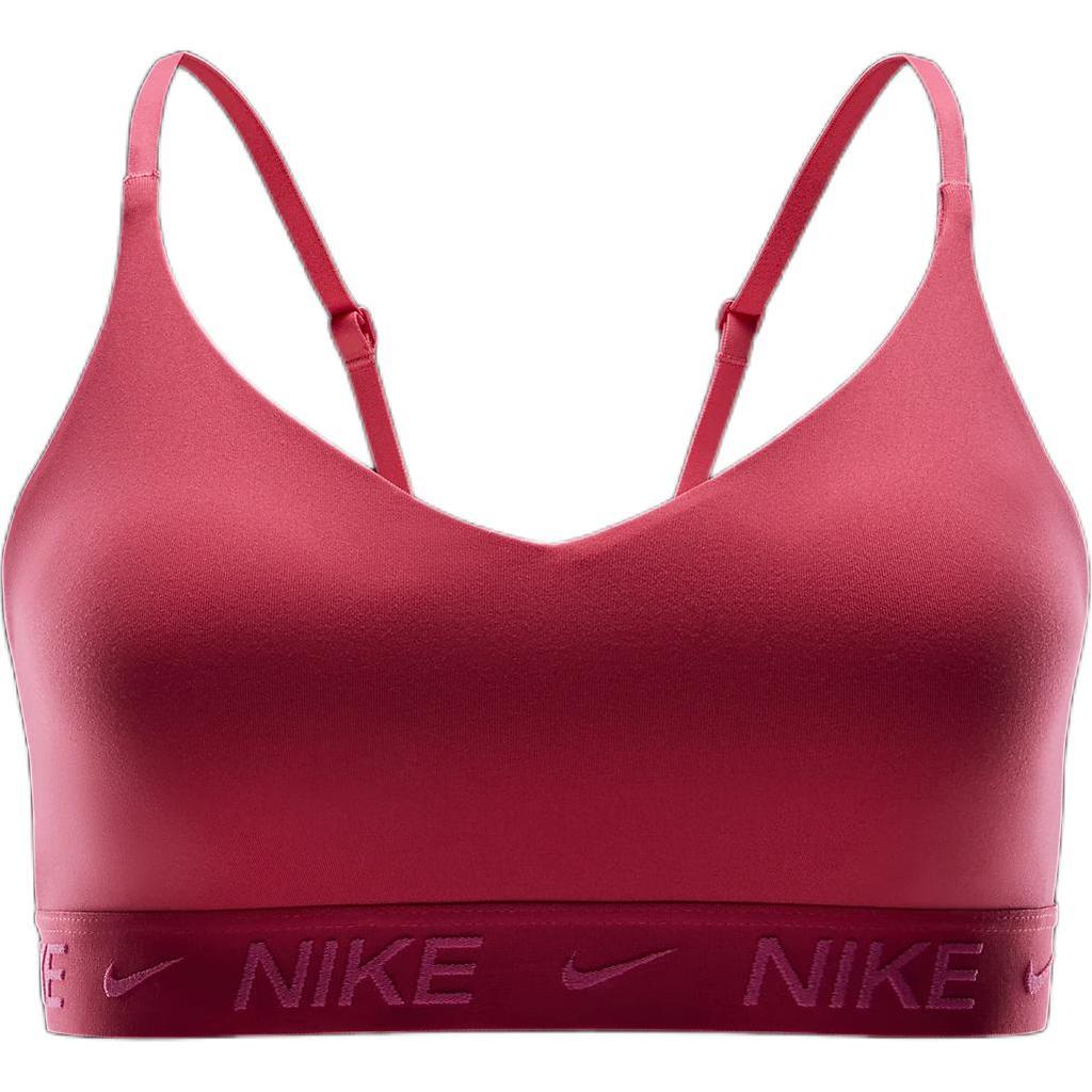 Nike Indy Light Support Letter Print Fitted Light Support Sports Bra Women underwear Daisy-Pink FD1062-629