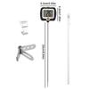 Cooking Temperature Gauge Long Probe Kitchen Meter with Pot Clip Deep Fry Oil Temperature Gauge with Rotatable Display for