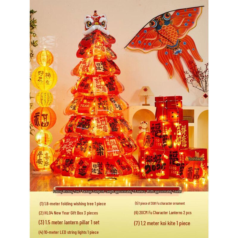 Handun New Year Luminous Foldable Wishing Tree