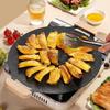 Round Shape Smokeless Griddle Pan 30/32/34/36/38cm Barbecue Plate Non-Stick Frying Pan  Travel BBQ