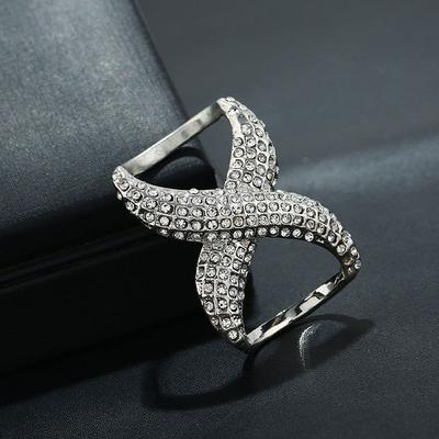 Luxurious Crystal X Shape Classic Fastener Scarves Jewelry Shawl Ring Clip Fashion Accessories Brooch Pins