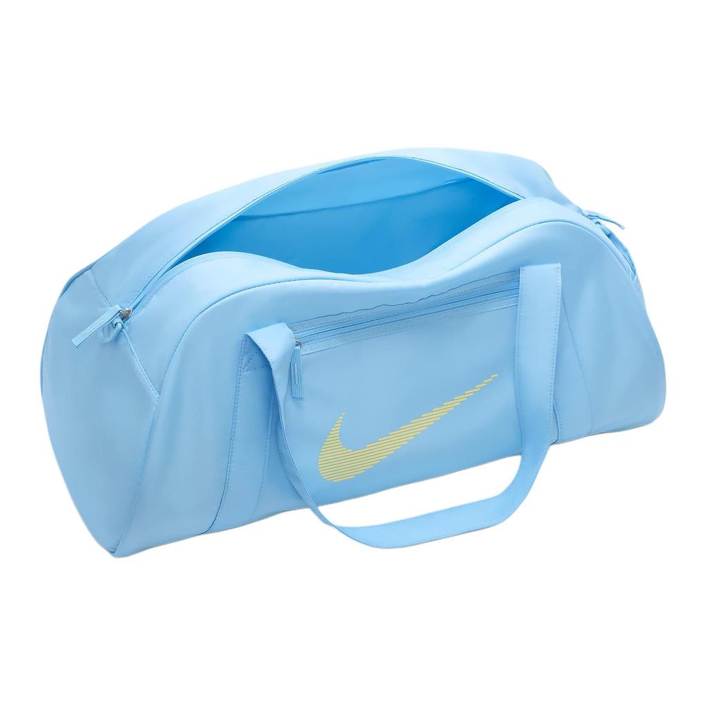 Nike Logo Print Zipper Closure Polyester Tote Shoulder Crossbody Gym Bag Large Unisex bags Aquarius-Blue Light-Laser-Orange DR6974-407