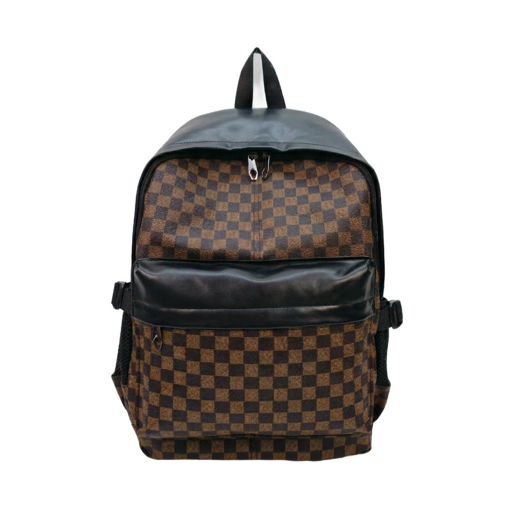 Schoolbag Chessboard Plaid Backpack Men's Backpack Commuter Waterproof Lightweight Travel Bag Men's Trendy College Student School Bag Women's