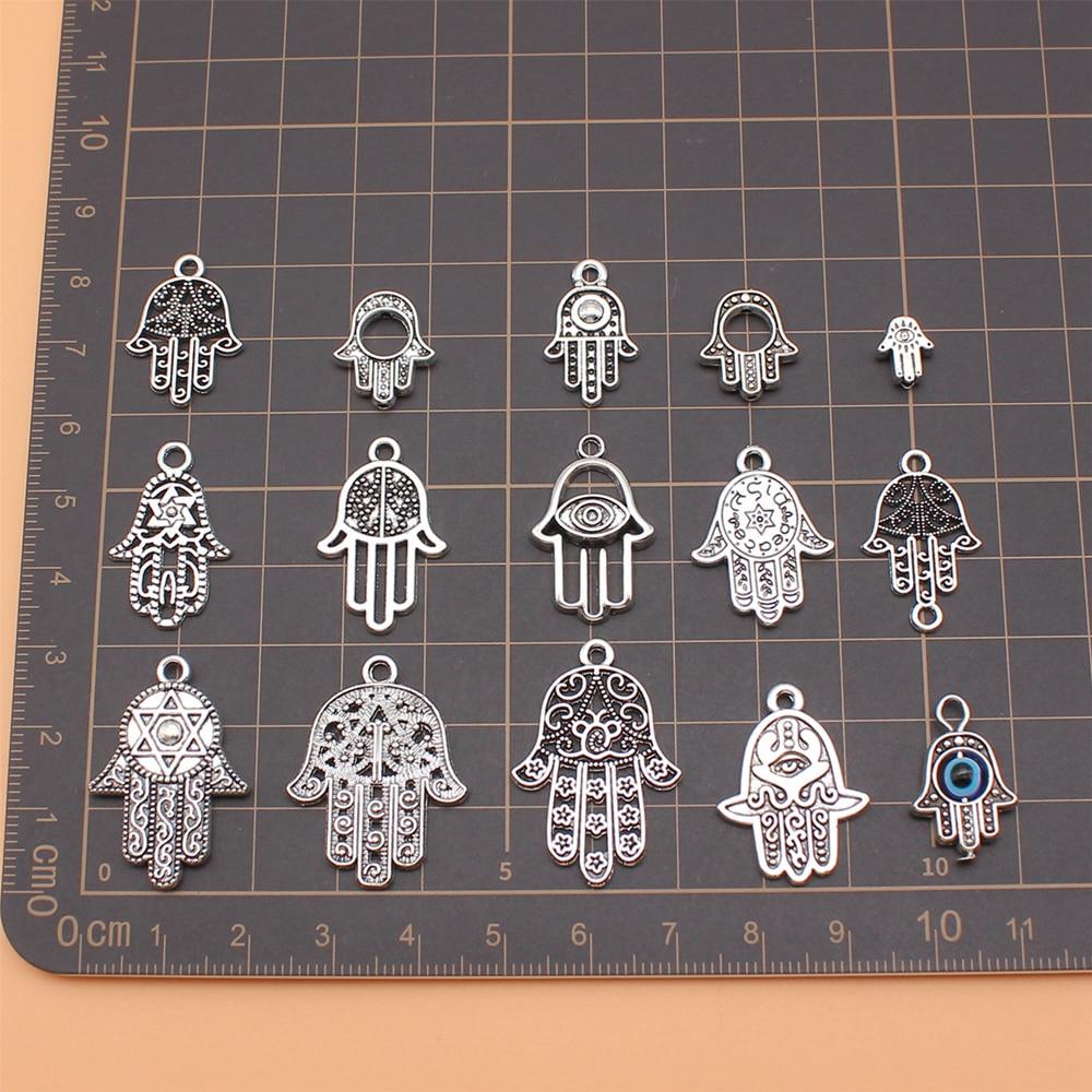 

Подвески для ювелирных изделий Хамса, ручные ювелирные подвески, винтажные 15 шт./компл.