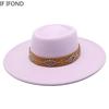 New Fedora Hats For Women 9.5cm Wide Brim Khaki Black Felted Dress Hat Panama Church Men Jazz Hat Sombreros De Mujer