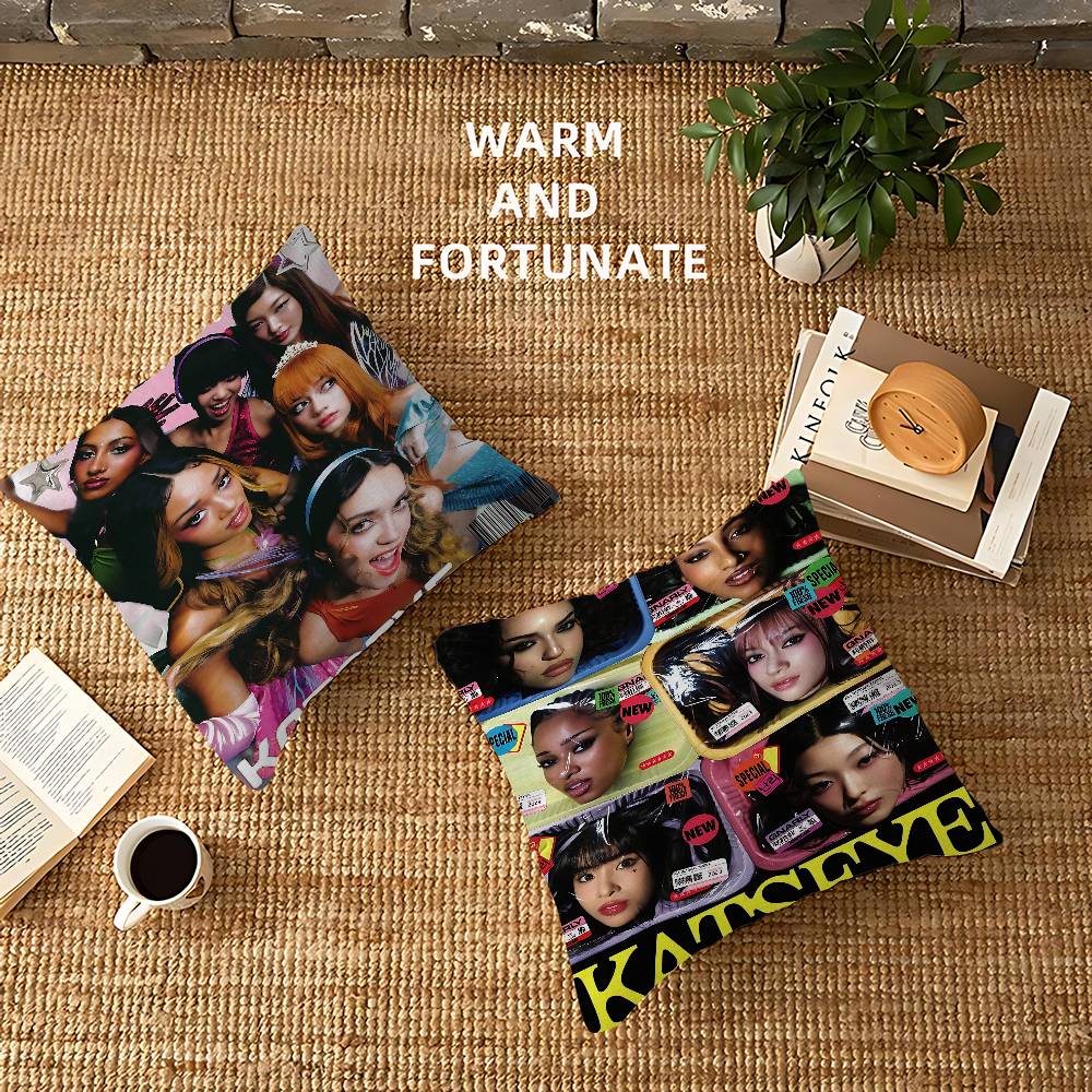 Band K-Katseye Pillow Anime Pillow Sofa Bed Head Pillow Cover Cushion Cover 45X45 Cm Fashion