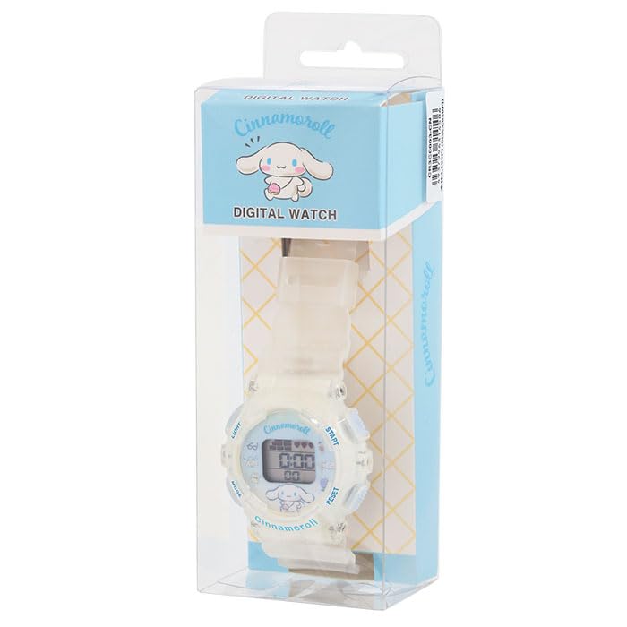 Sun Flame Sanrio Cinnamoroll Digital Watch with Backlight and Alarm J-Axis Function, Clear, CR3C0003-CNC, Girls'