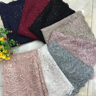 91*130cm Sequin Tulle Lace Fabric High Quality Groom Nigerian Embroidery African Lace Fabric For Diy Sewing Evening Party Dress