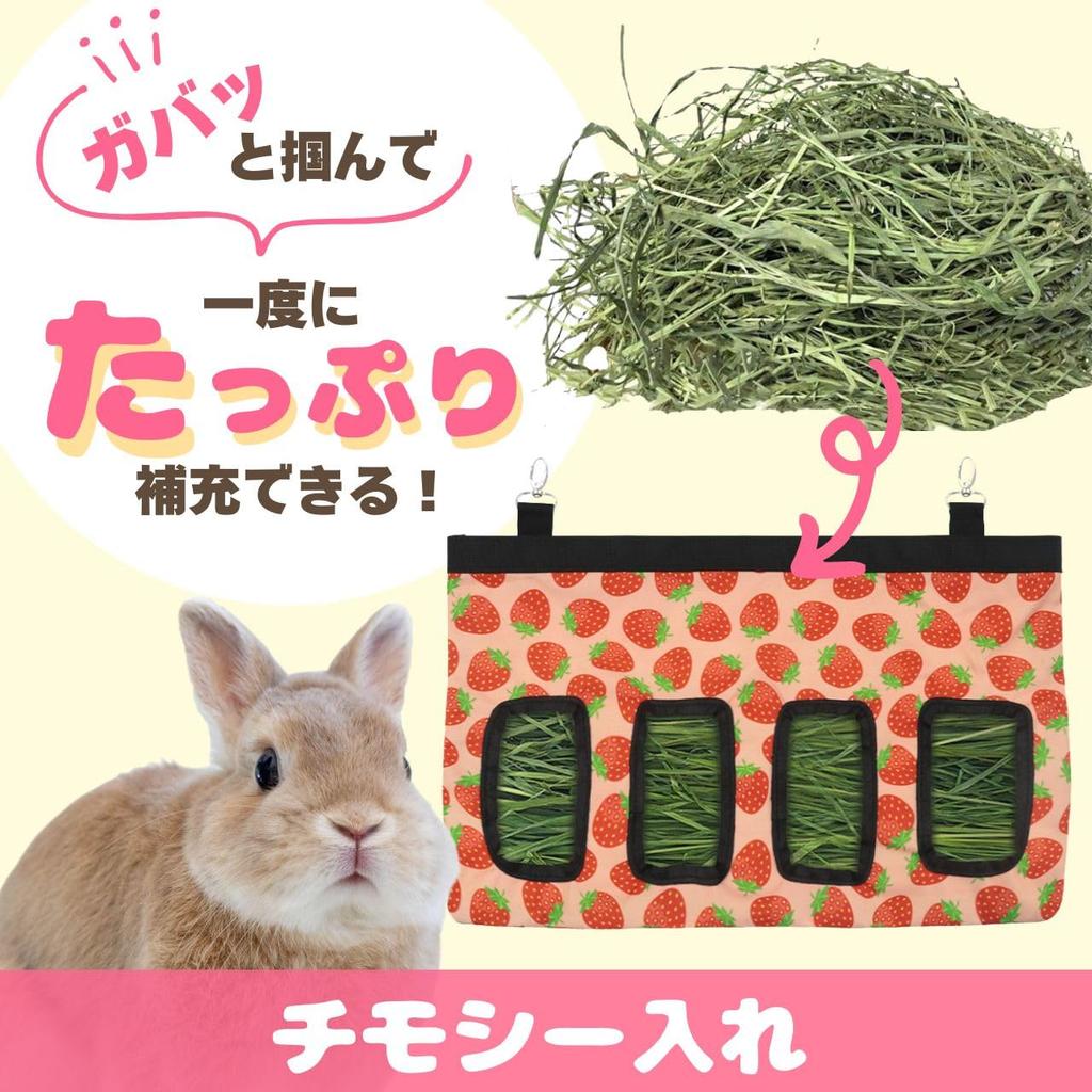 Timothy Pasture Large Guinea Small Animal Feeding Rabbit Container, Rabbit, Container, Capacity, Pig, Chinchilla, Container, (Strawberry)