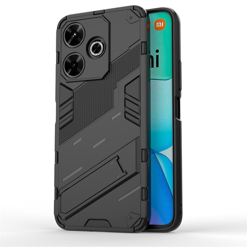 Phone Holder Case For Xiaomi Poco M6 4G Case Bumper Anti-knock Armor Full Back Cover For Poco M6 Case For Poco M6 4G 6.79 inch