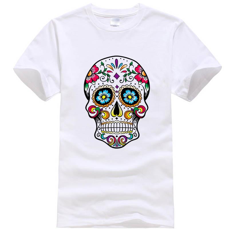Herren T-Shirt Hohe Qualität 100% Baumwolle Streetstyle Locker Cool Totenkopf bedruckt Sommer Herren T-Shirt Lässig Kurzarm Für Herren
