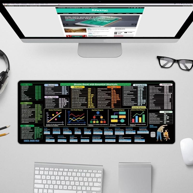 Extra Große Excels Spickzettel Schreibtischmatten Mit Tastenkürzelformeln Wasserdichte Oberflächen Rutschfeste Unterlage Produktivitätstool Für Profis
