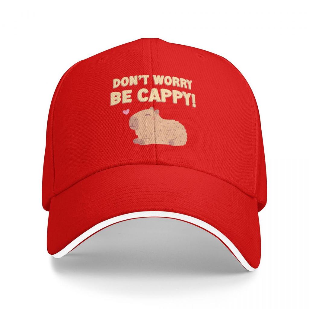 Dont Worry Be Capy Capybaras Baseball Caps Snapback Baseball Hats Breathable Casual Casquette Outdoor Unisex
