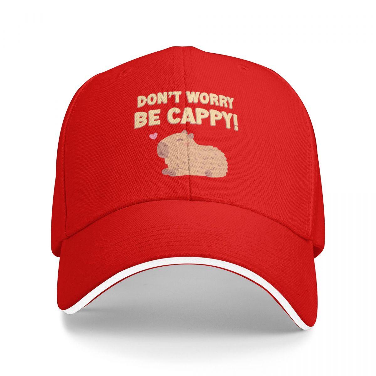 

Dont Worry Be Capy Capybaras Baseball Caps Snapback Baseball Hats Breathable Casual Casquette Outdoor Unisex One Size