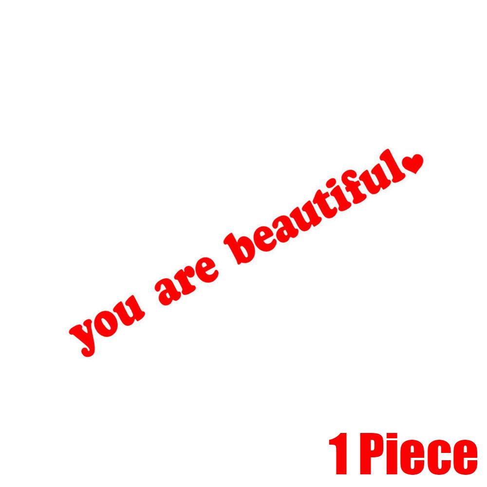 1pc Car Makeup Mirror you are beautiful Styling Interior Sticker Rear View Mirror Creative Decoration Decal Auto Accessories