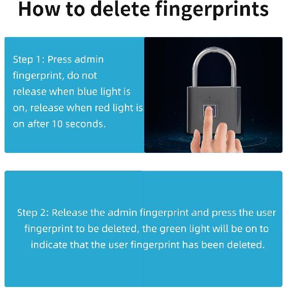 Keyless Portable USB Charging Fingerprint Lock,Smart Padlock Quick Unlock Waterproof and Rustproof,Smart Lock for Warehouses, Gym, Schools, Homes,