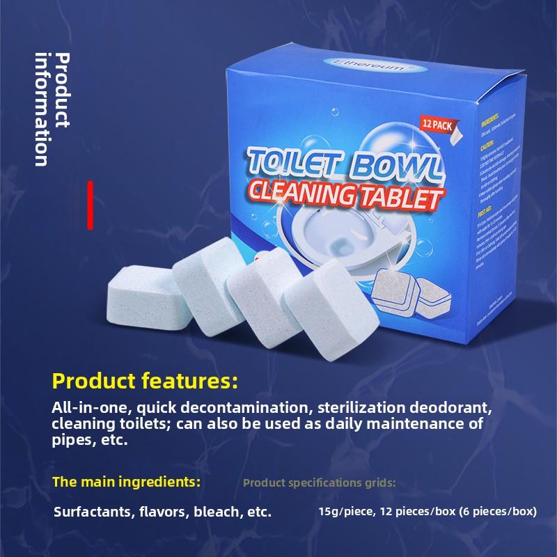 Toilet Cleaning Tablets 12 Pieces Pack for Household Use, Deodorize and Remove Stains