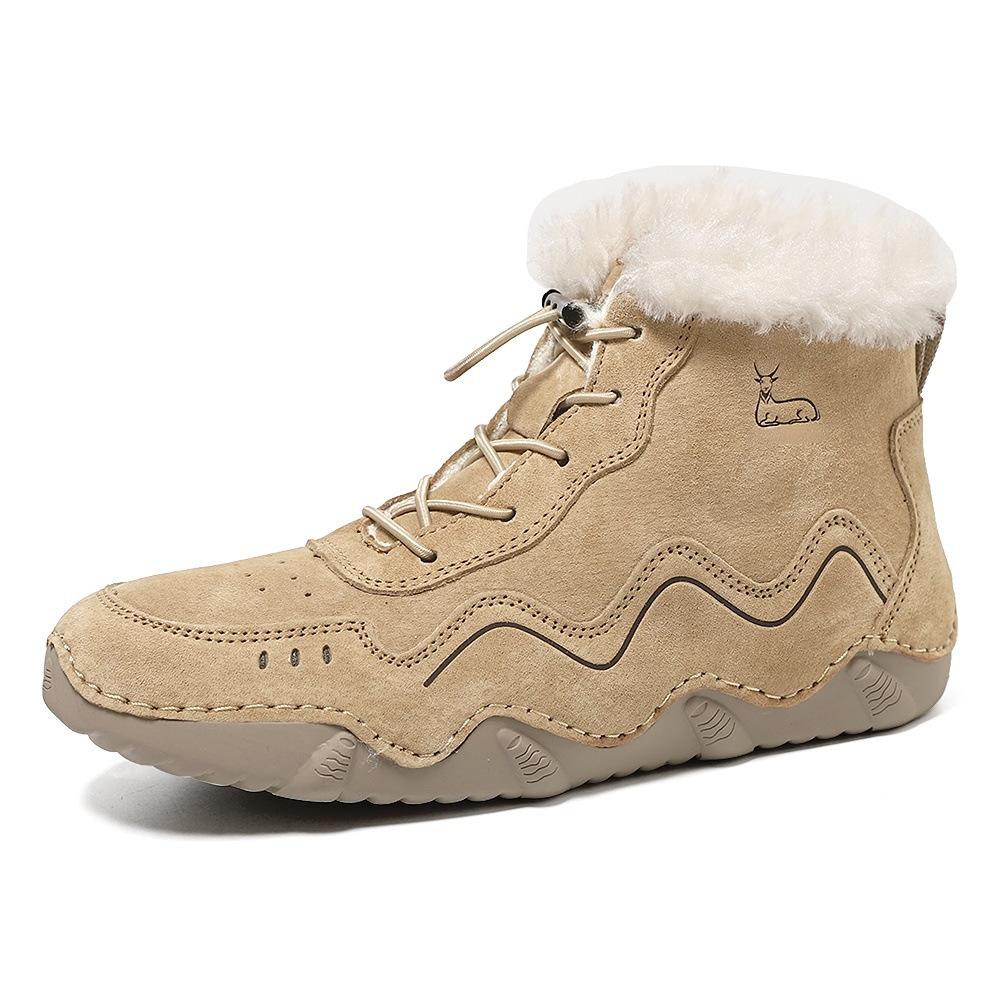 Popular Thermal Martin Boots Women's Leather Large Size Cotton Shoes Independent Station High Top Wear-resistant Outdoor Casual Shoes