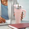 Thermosbecher, Stahl, pink, mit Griff, TERMO, 1,2 l