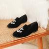 Retro Shoes Women's Flat Shoes with Exquisite Embroidery Velvet Loafers for Women Ladies Shoes Small Heel