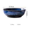 1Pcs Ceramic Salad Bowl Japanese  Ceramic Bowl Underglaze Color Soup Noodle Bowl Fruit Dessert Bowl Kiln Big Bowl