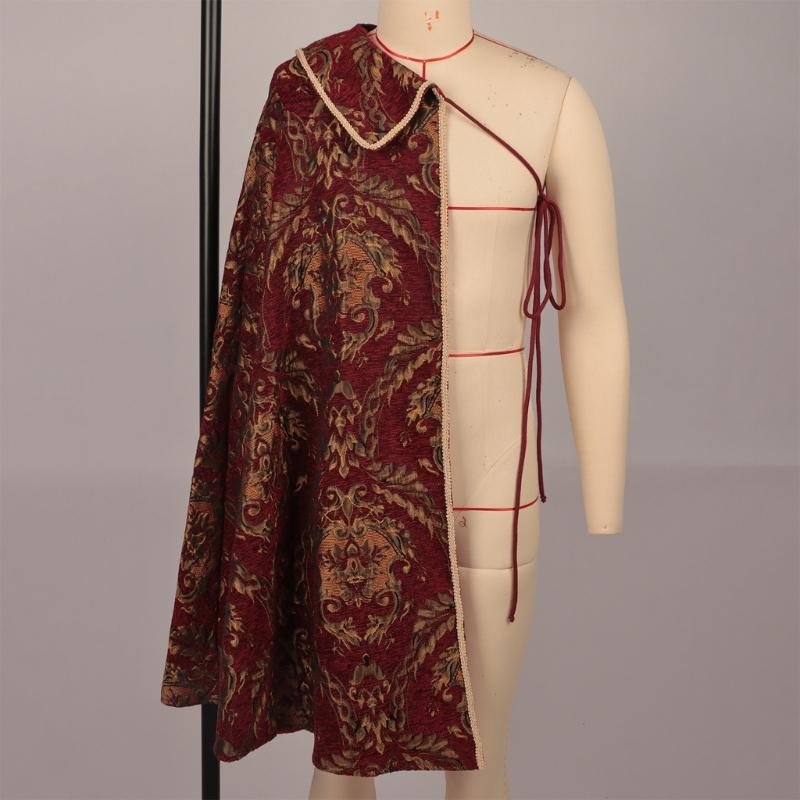 Medieval Renaissances Half Shoulder Cloak Vintage Style Costume Cape With Detachable Strap For Themed Parties Historical Reenactment