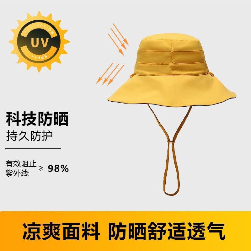 Ice silk double-sided bucket hat summer UV protection sun hat women versatile foldable sun protection hat