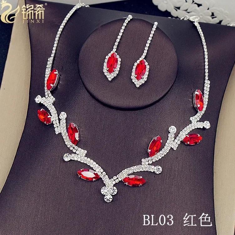 Blue Water Drop Rhinestones Necklace For Women  Inlaid Zircon Pendant Fashion Jewelry Accessory