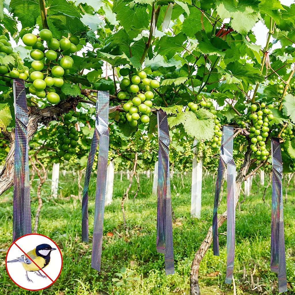 2pcs Double-sided Reflective Ribbons for Orchards and Vegetable Gardens, Bird Repellent Ribbons, Suitable for Outdoor Spaces