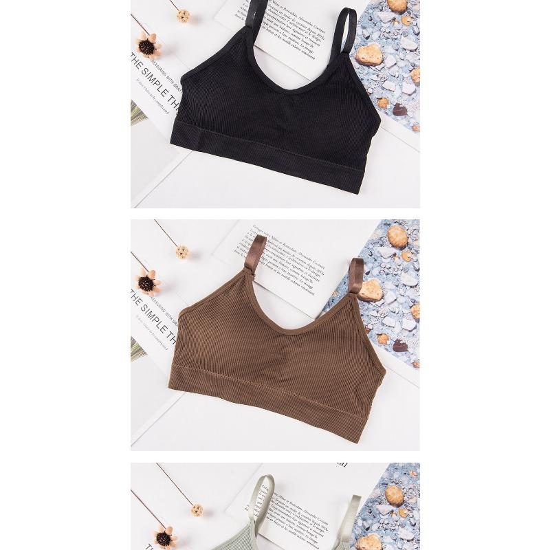 Beauty Back Bear Print Wireless Sports Camisole Bra Comfortable Breathable High Elasticity