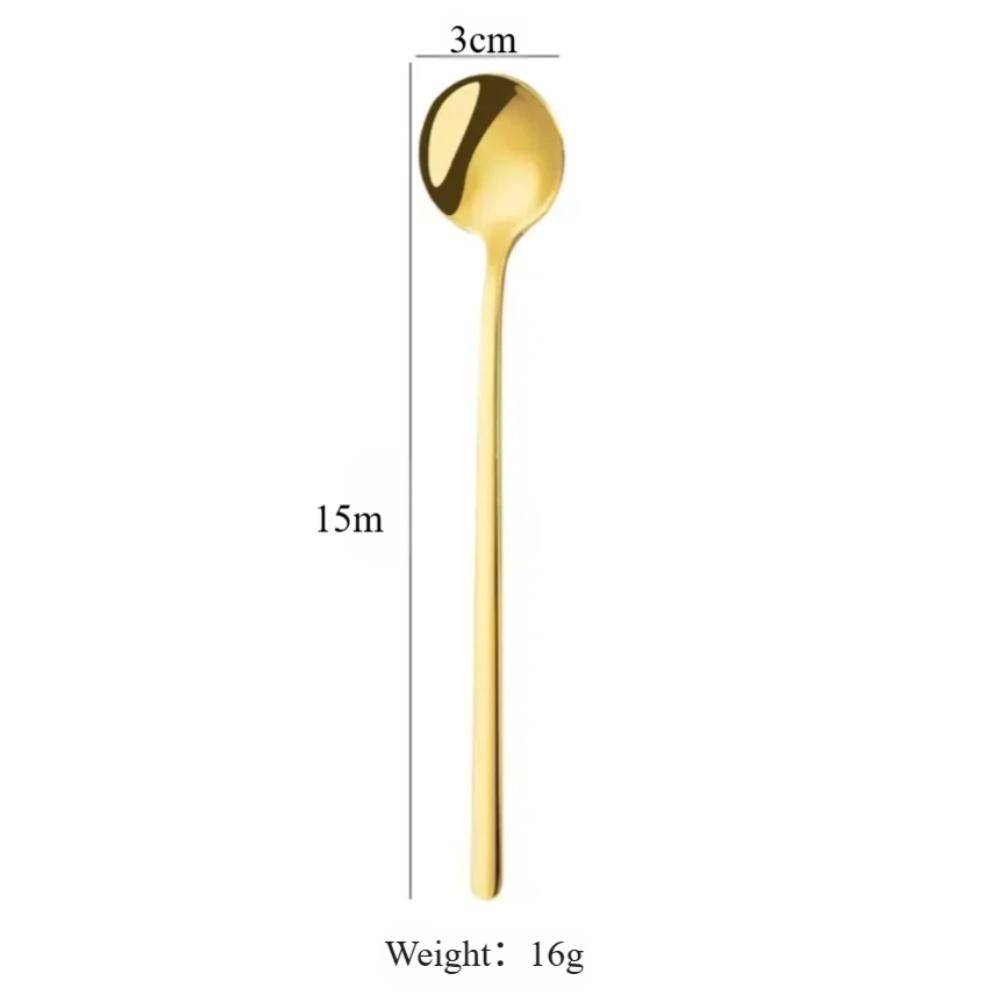 Stirring Spoon Crafted from 304 Stainless Steel Small Round Shape for Coffee Tea Desserts Mirror Finish Lightweight