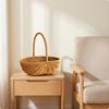 Pumpkin Basket Imitation Rattan with Handle Woven for Home Decor, Flower Arranging, Gift