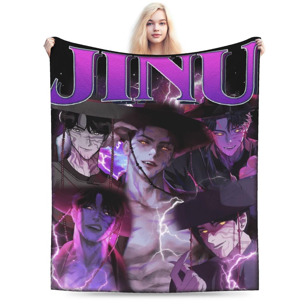 Jinu Huntrix Saja Boys K-Pop Demon Hunters Blanket Autumn Soft Throw Blanket for Girl Living Room Print Bedspread Sofa Bed Cover
