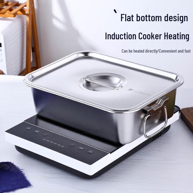 Food Grade Stainless Steel Rectangular Basin with Handles